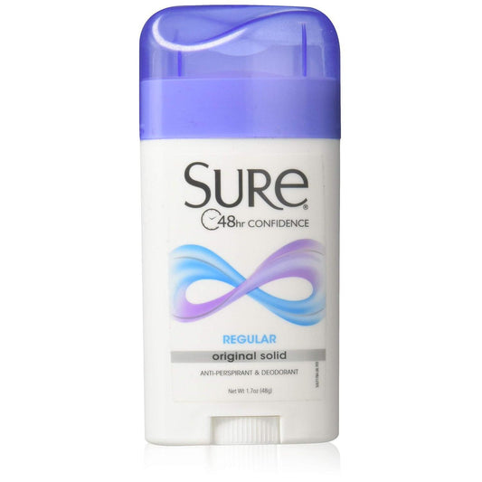 Pasteur Pharmacy Sure Wide Anti-Perspirant Deodorant in original solid scent, 1.70 oz, with white packaging and clear label.