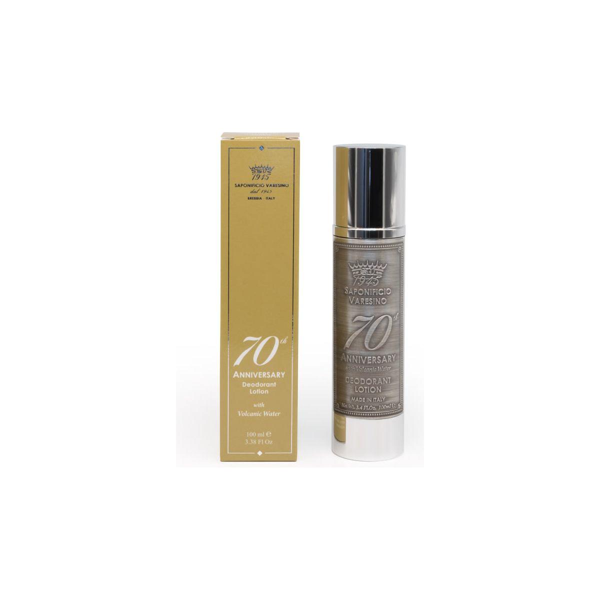 Saponificio Varesino deodorant lotion from Pasteur Pharmacy's 70th anniversary collection, 100ml bottle with elegant packaging.