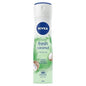 Nivea Fresh Coconut Deodorant Spray in 150 ml bottle, featuring a coconut scent, displayed upright on a plain background.