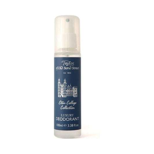 Taylor of Old Bond Street Eton College Deodorant Spray in 100ml bottle, natural scent, for fresh and confident feeling