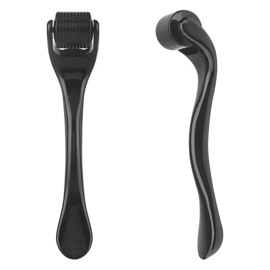 Vida Smart Derma Roller DRS 540 with 0.25mm titanium needles for hair regrowth, matte black, ergonomic design.