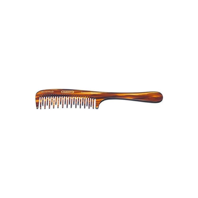 Kent 21T handmade curved double-row detangling comb, 7.5 inches, lightweight and designed for gentle hair detangling.