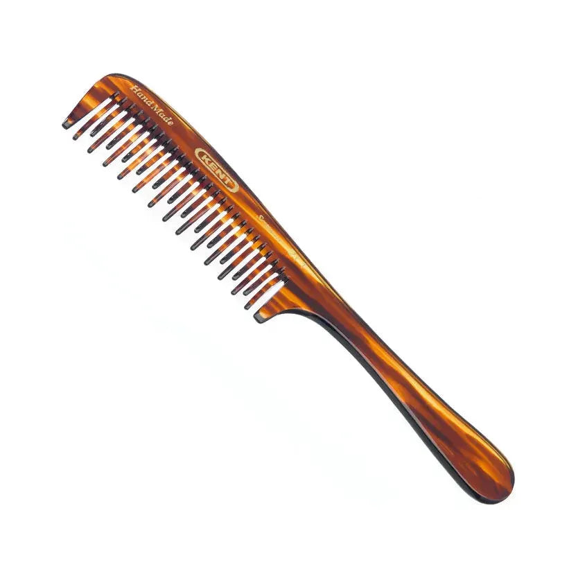 Kent 21T handmade curved double-row detangling comb, 7.5 inches, lightweight, designed for easy hair detangling and styling.