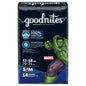 GoodNites Boys Marvel nighttime underwear in size S/M for 43-68 lbs, featuring Marvel superhero design and comfortable fit.