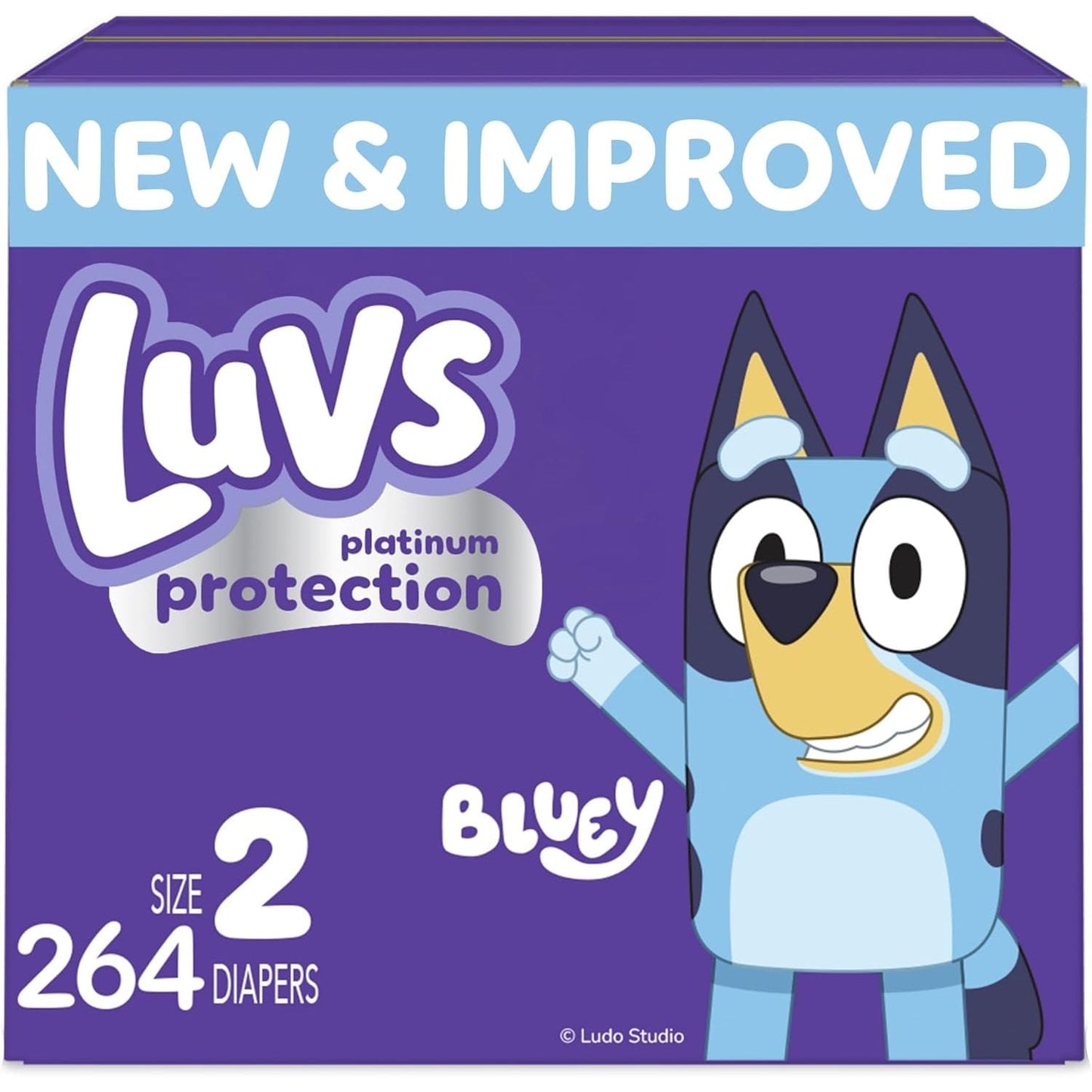 Luvs Pro Level Leak Protection Diapers Size 2 for babies, 264-count pack, soft and absorbent diaper product.
