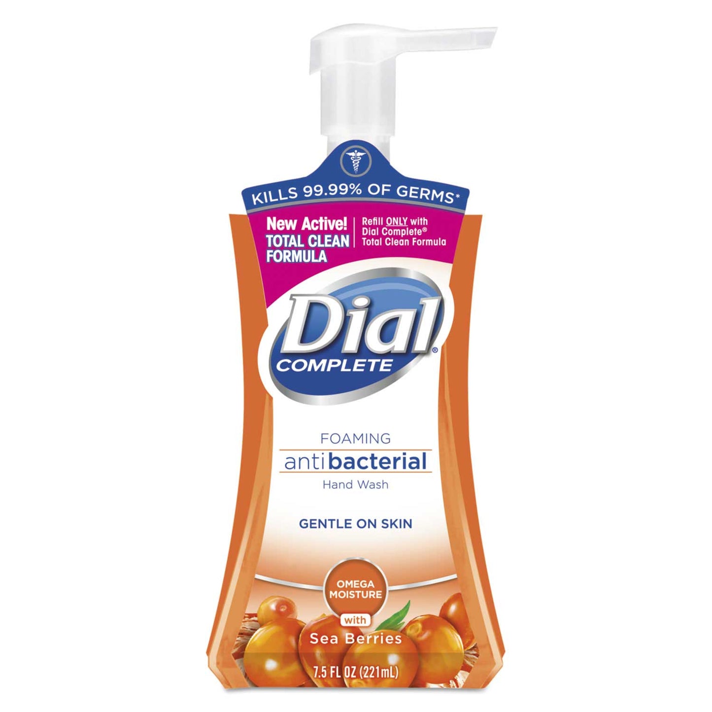 Dial Complete Sea Berries antibacterial foaming hand wash in 7.5 oz pump bottle, with Omega moisture, from Pasteur Pharmacy.