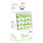 Commode Liner Display Board by Pasteur Pharmacy showing different liner options on a clean white background.