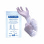 White sterile nitrile disposable gloves with cuffs, large size, from Pasteur Pharmacy, suitable for chemo and medical use, 12 inches long.