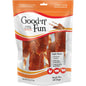 Dog treats in triple flavor wings from Good 'n' Fun Healthy Hide for all dogs, featuring natural chicken and beef flavors.