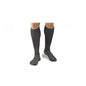Black Activa men's microfiber pinstripe dress socks with 20-30 mmHg compression, designed for stylish, supportive dress wear.