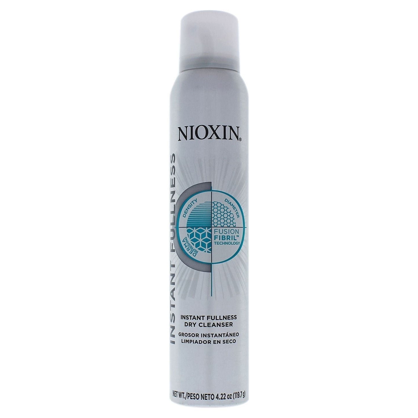 Nioxin Instant Fullness Dry Cleansing Shampoo in 4.22 oz bottle, a dry shampoo for adding volume and freshness to hair.