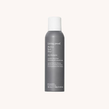 Living Proof Perfect Hair Day Dry Shampoo 5.5 oz bottle, lightweight formula for clean, refreshed hair with no residue.