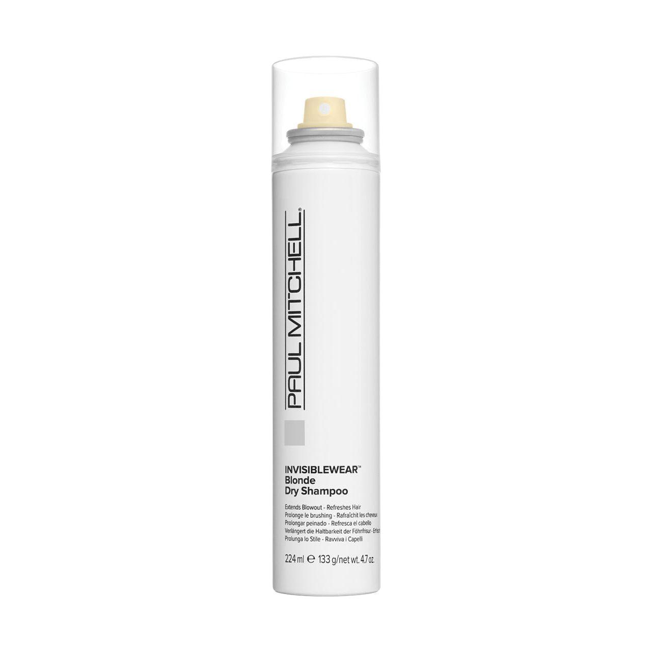 Paul Mitchell Invisiblewear Blonde Dry Shampoo in 4.7 fl oz bottle, with spray nozzle, for refreshing hair between washes