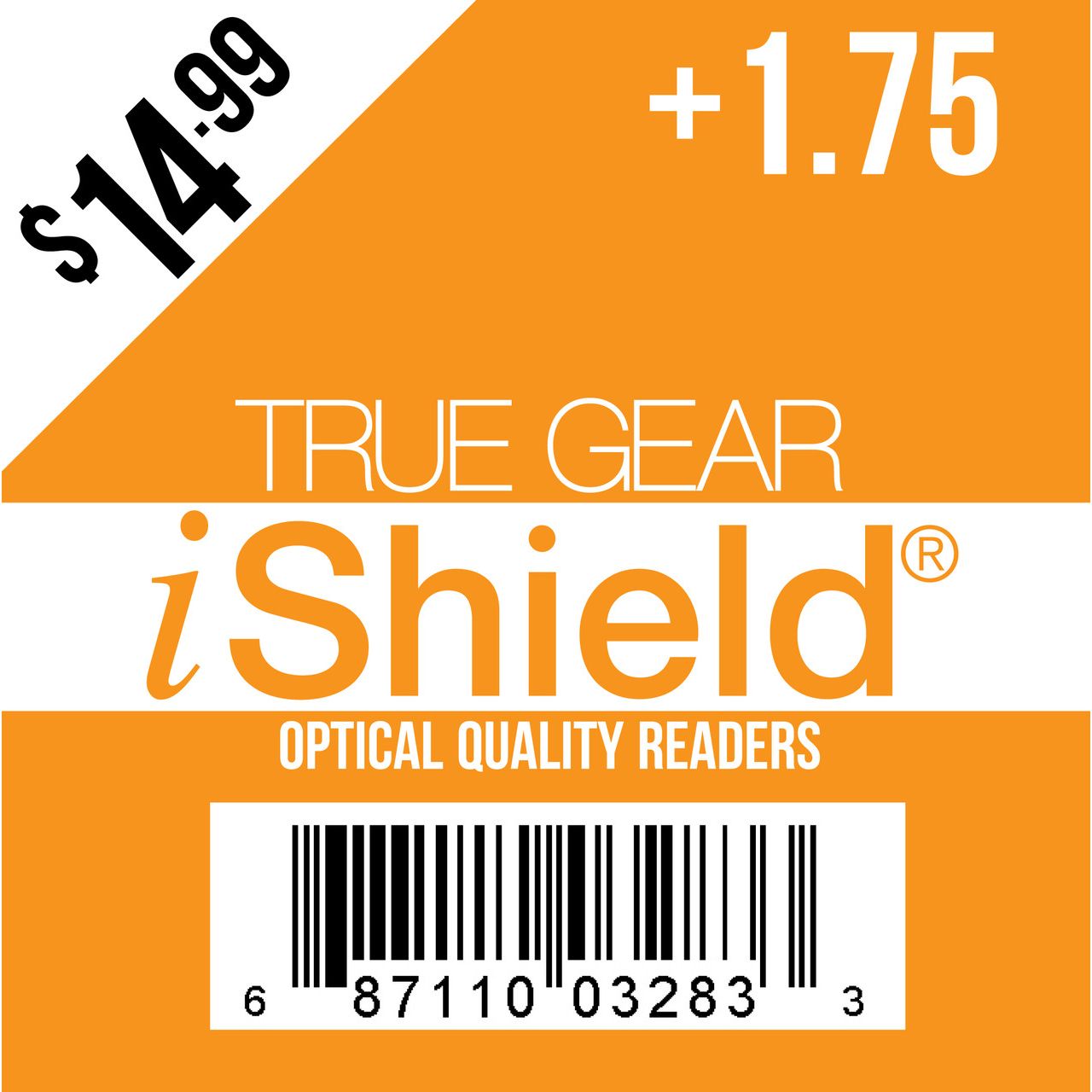 True Gear iShield +1.75 reader assortment for e-book readers, featuring adjustable lenses in a compact, portable design.