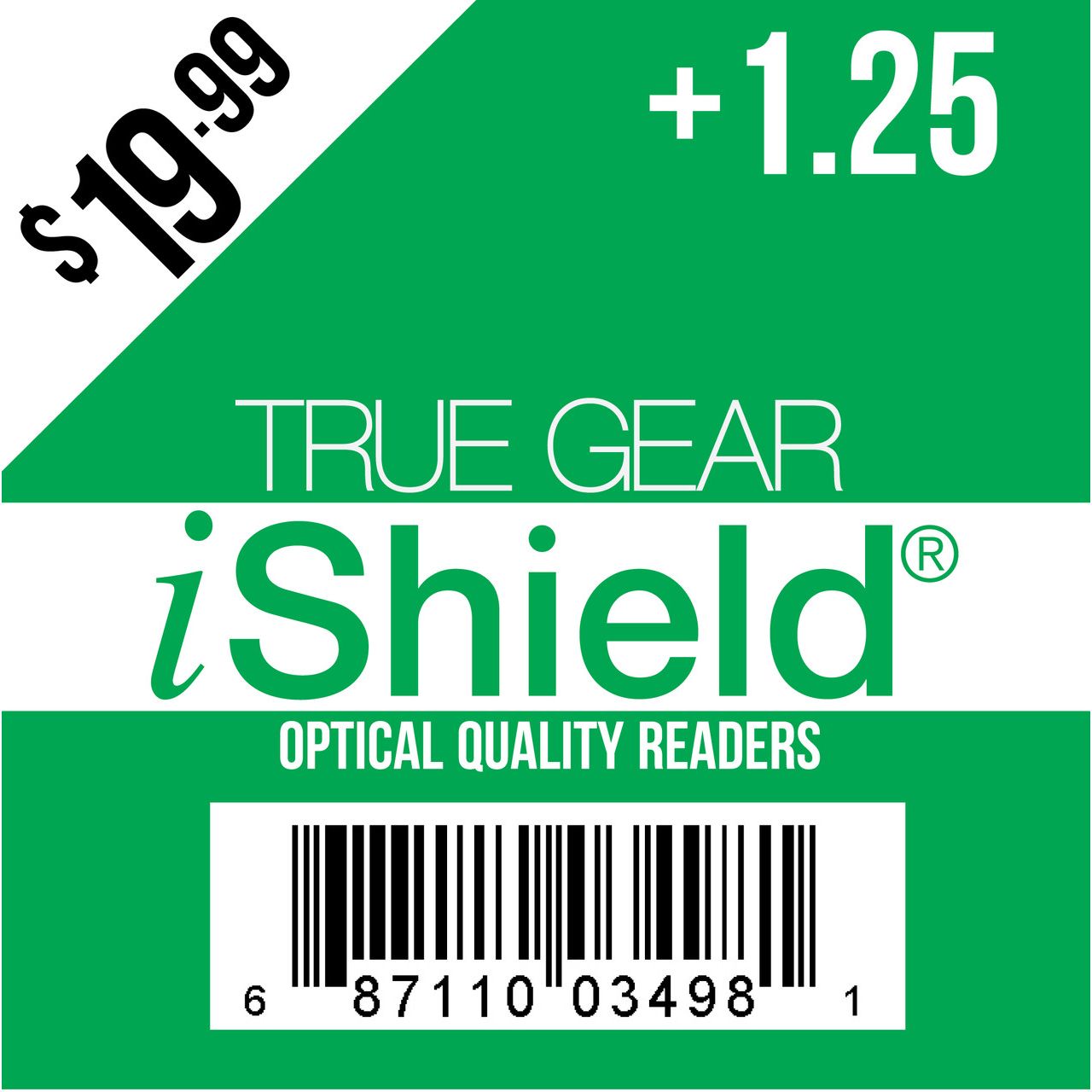 True Gear iShield 19.99 Reader +1.25 e-book reader from Pasteur Pharmacy, showing the device with a sleek design.