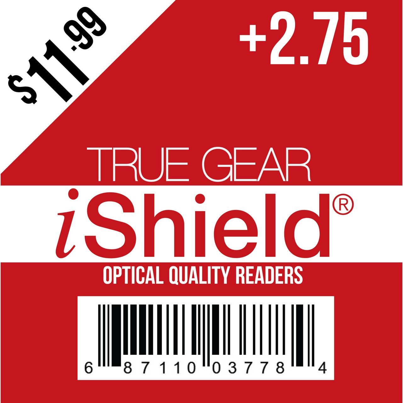 True Gear® iShield reading glasses for e-book readers with +2.75 strength, featuring a sleek, lightweight design.