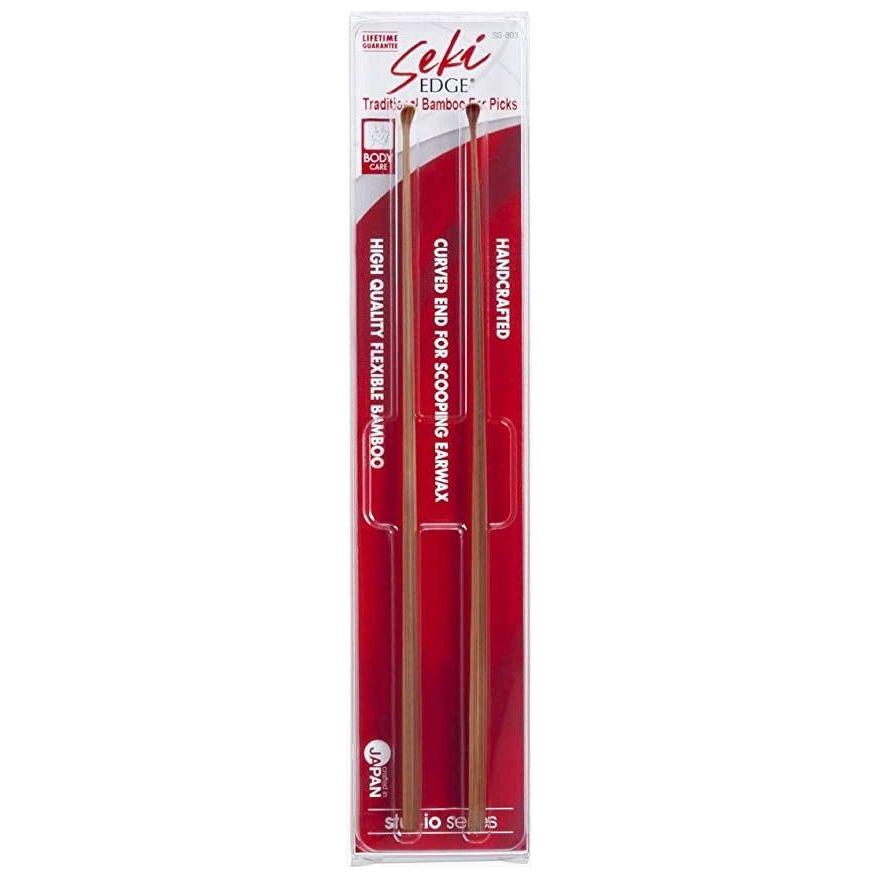Seki Edge Traditional Bamboo Ear Picks by Pasteur Pharmacy, featuring natural bamboo tips and stainless steel handles for ear cleaning.