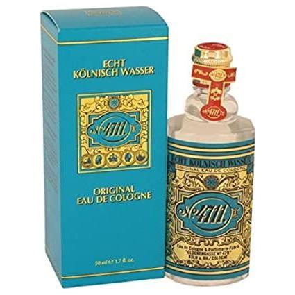 Pasteur Pharmacy Muelhens 4711 Eau De Cologne spray bottle, 1.7 oz, with classic transparent glass design and green cap.