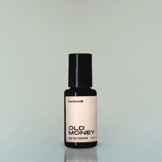 Beardbrand Old Money Eau de Parfum 20ml bottle with sleek design, featuring elegant packaging and branding details.