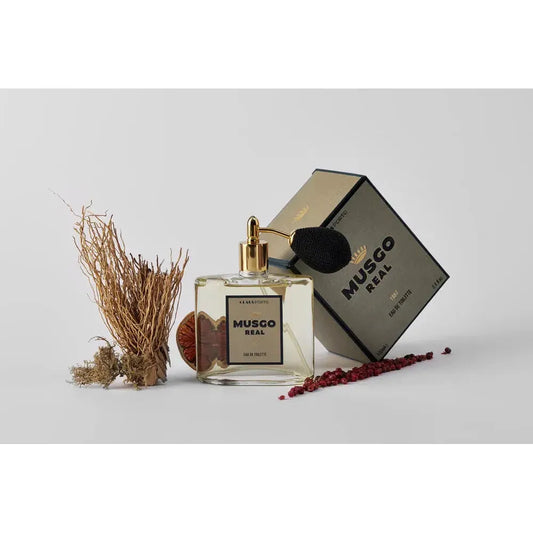 Claus Porto Musgo Real 1887 Eau de Toilette bottle, 100ml, with elegant packaging and classic design.