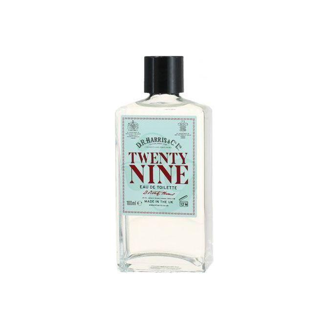 D. R. Harris & Co Twenty Nine Eau de Toilette 100ml bottle with elegant packaging, showcasing classic fragrance branding.