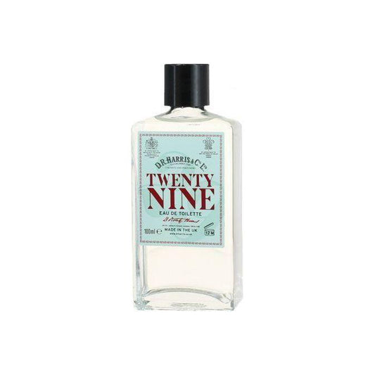 D. R. Harris & Co Twenty Nine Eau de Toilette 100ml bottle with elegant packaging, showcasing classic fragrance branding.