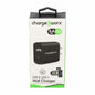 ChargeWorx dual wall charger in black, compact electronic device with two USB ports for fast charging from Pasteur Pharmacy.