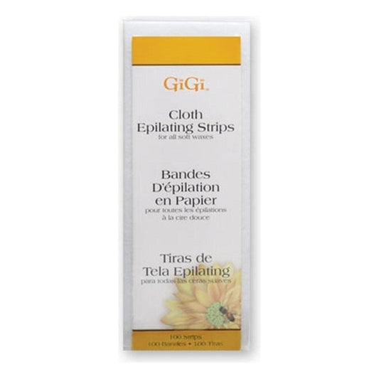 Gigi Cloth Epilating Strips Small by Pasteur Pharmacy, 1.75 x 4.5 inches, set of 100 for hair removal.