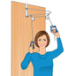 Nova Overdoor Exercise Set by Pasteur Pharmacy, includes resistance bands and handles for full-body workouts, mounted over door.