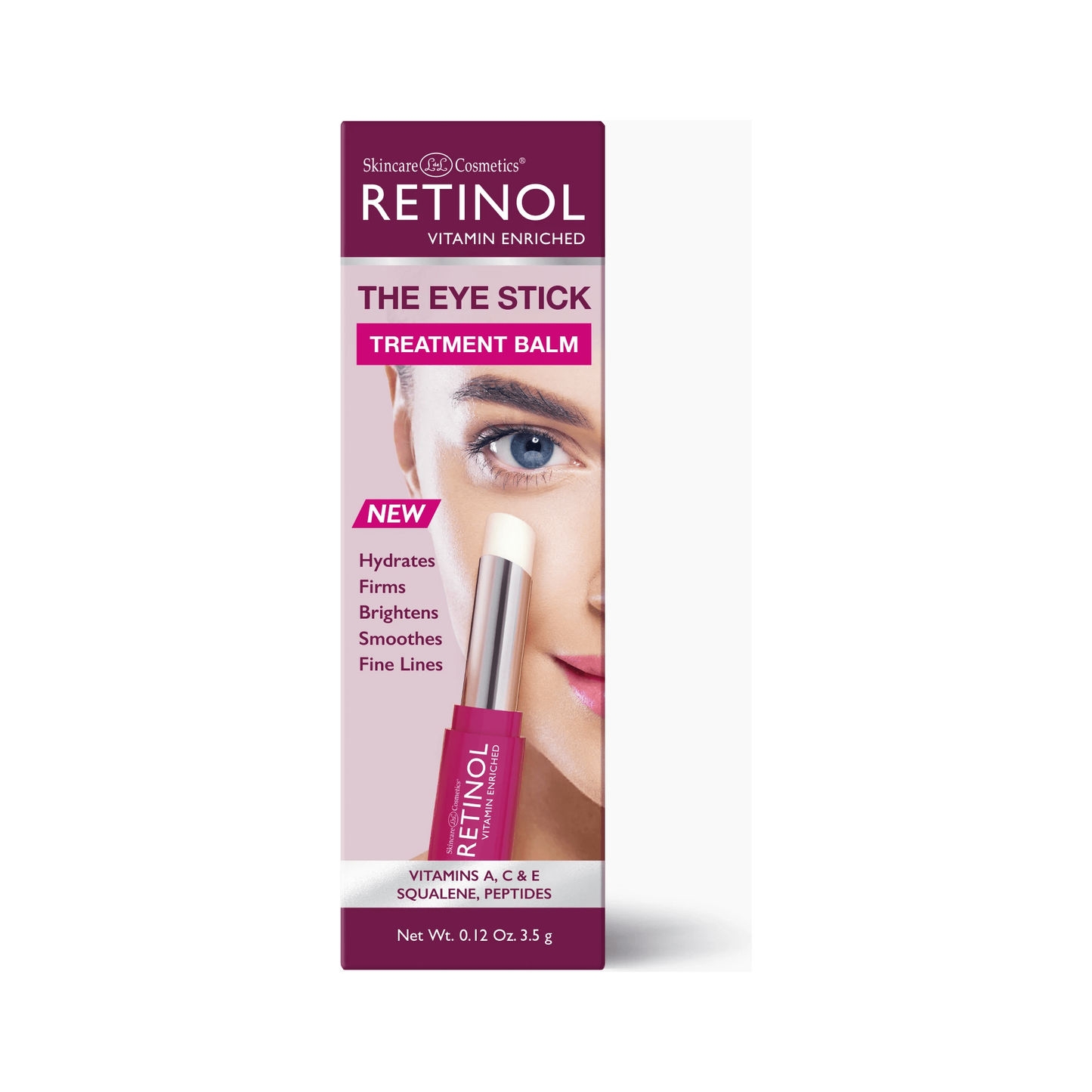 Pasteur Pharmacy Retinol Eye Stick Balm 3.5g showing the sleek, white eye balm stick with clear branding and product packaging.