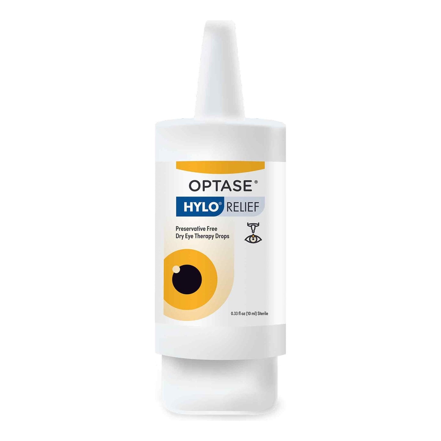Optase Hylo Relief dry eye drops by Pasteur Pharmacy, preservative-free eye drops for fast relief from dry eyes, 0.33 oz bottle