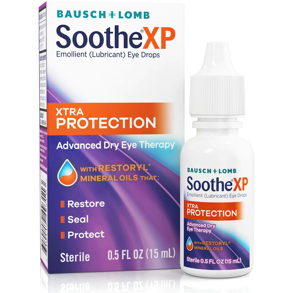 Bausch + Lomb Soothe Xtra Protection Dry Eye Drops 0.5 Oz, eye lubricant and lubricant drops for dry eye relief.