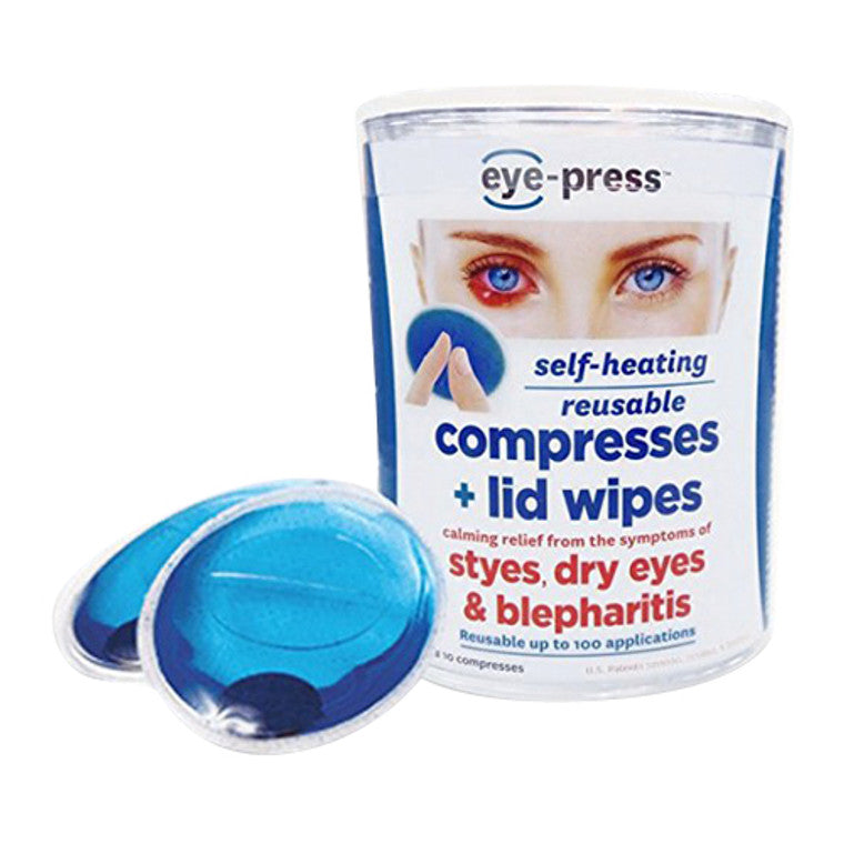 Pasteur Pharmacy Eye Press Self Heating Reusable Compress and Lid Wipes for soothing eye relief and hygiene.