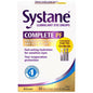 Systane Complete preservative-free lubricant eye drops in a clear container, designed to soothe and lubricate dry eyes.