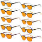 10-pack of orange lens cat eye blue light blocking reading glasses by Pasteur Pharmacy, stylish eyeglasses for screen protection