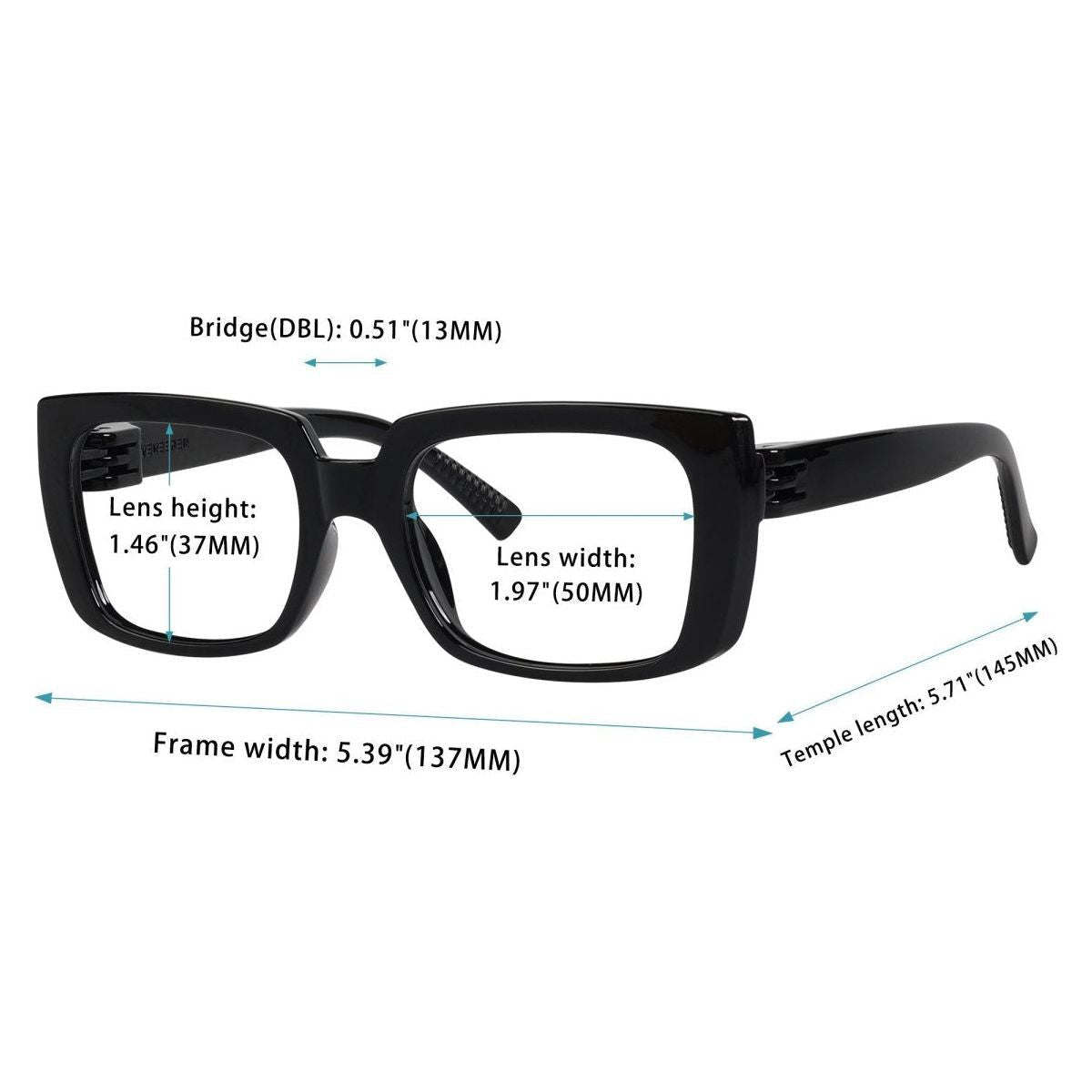 Blue light blocking eyeglasses with metalless, screwless design in black from Pasteur Pharmacy, model NR9107-B15.