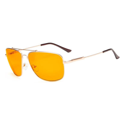 Black Pilot Blue Light Blocking Eyeglasses DS1801 by Pasteur Pharmacy, stylish eyewear to reduce eye strain from screens