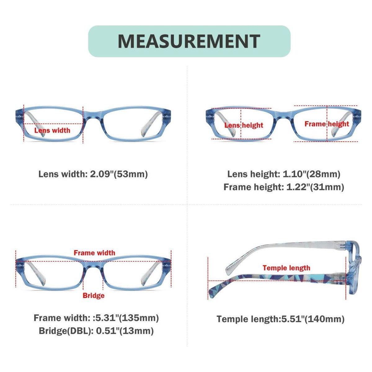 Blue frame-only eyeglasses from PcFao by Pasteur Pharmacy, no prescription, featuring a sleek and modern design.