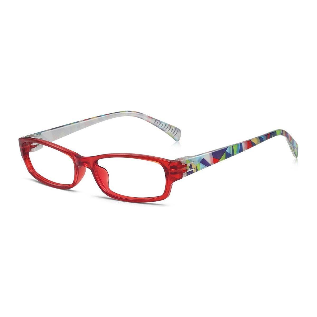 Blue frame eyeglasses by Pasteur Pharmacy, frame-only design without prescription, featuring a sleek and modern style.