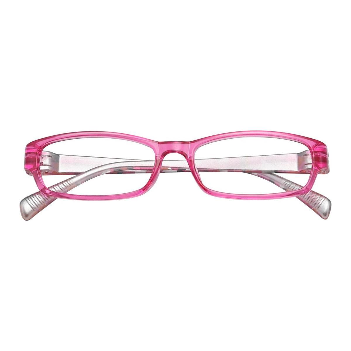 Blue frame-only eyeglasses by Pasteur Pharmacy, no prescription, featuring a modern design with clear lenses and stylish accents.