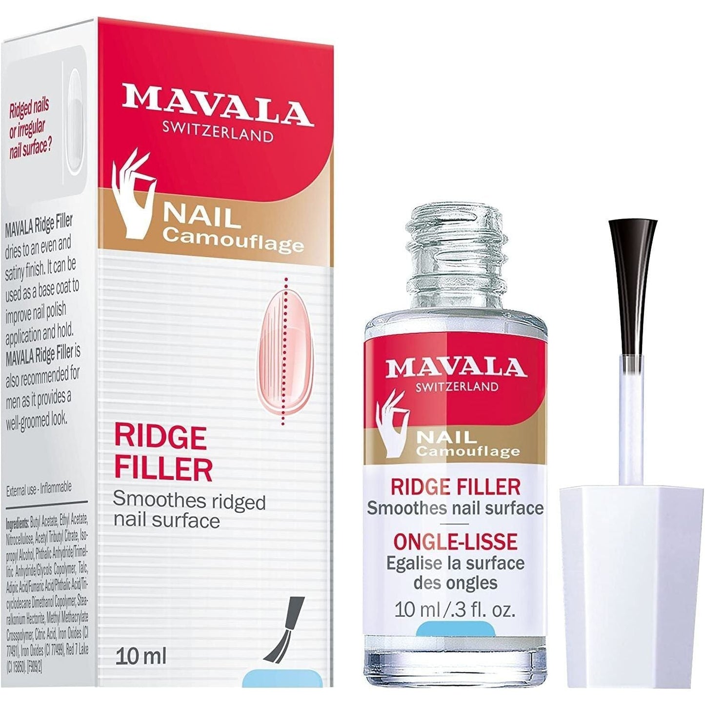 Mavala Ridge Filler face makeup tube, 0.3oz, showing the product and packaging on a neutral background.
