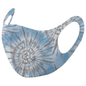 Tie dye blue and gray reusable face mask by Mask4Aide, unisex design, soft fabric, comfortable for daily wear.