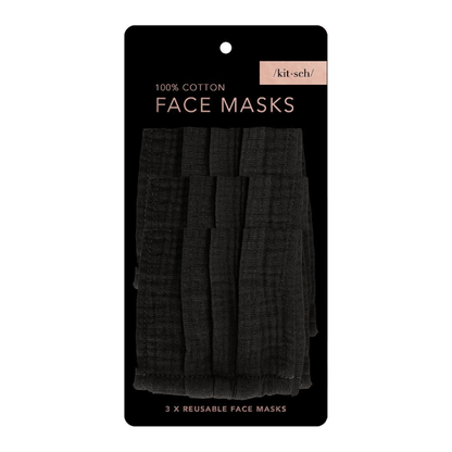 Black KitSch face masks from Pasteur Pharmacy, showing comfortable, breathable fabric and secure fit for everyday protection.