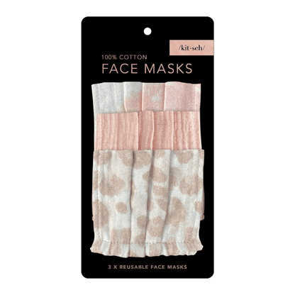 Assorted KitSch face masks in various colors and patterns from Pasteur Pharmacy, designed for comfortable face protection.