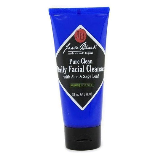 Jack Black Pure Clean Daily Facial Cleanser in a 3 fl oz bottle, natural and effective facial cleanser for daily skin cleansing.