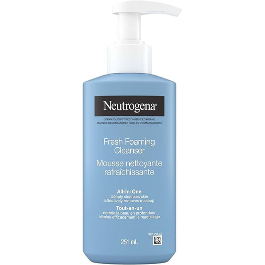 Neutrogena Fresh Foaming Cleanser in 8.5 oz bottle, a gentle facial cleanser for clean, refreshed skin.