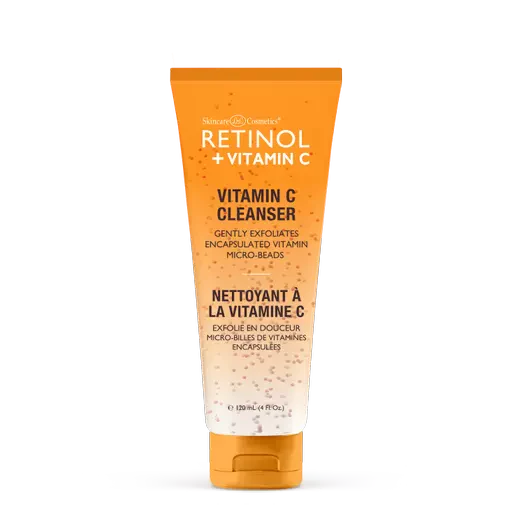 Pasteur Pharmacy Retinol + Vitamin C Facial Cleanser in 120ml bottle, showcasing the cleanser with a sleek pump dispenser.
