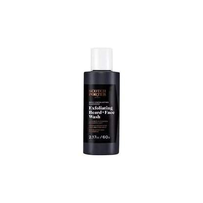 Travel-size Scotch Porter Daily Exfoliating Facial Cleanser showing the white tube with blue accents and product label.