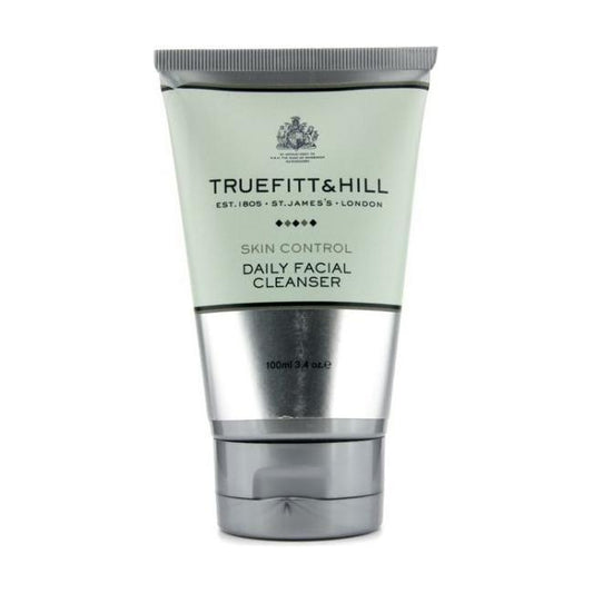 Truefitt & Hill Skin Control Daily Facial Cleanser in 3.4 oz bottle, gentle cleanser for normal to oily skin.