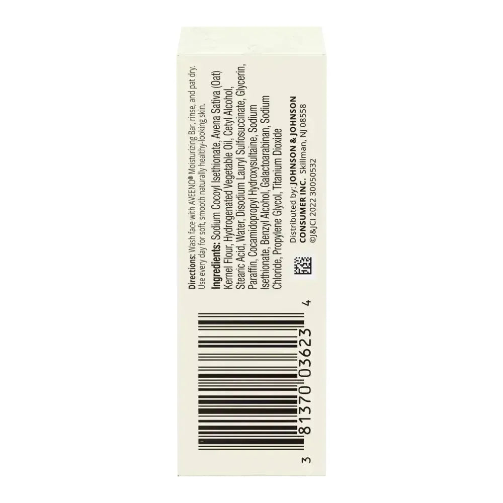 Aveeno Active Naturals Moisturizing Bar fragrance-free, 3.5 oz, a gentle facial cleanser bar with soothing skincare benefits.